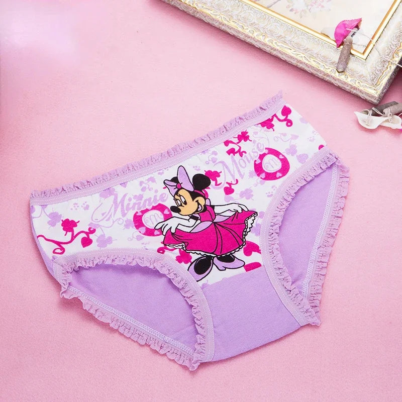 3pcs/set Disney Mickey Girls Kids Underwear Cartoon Cute Cat Pattern Underpants Cotton Soft Child Boxer Briefs Baby Panties Gift