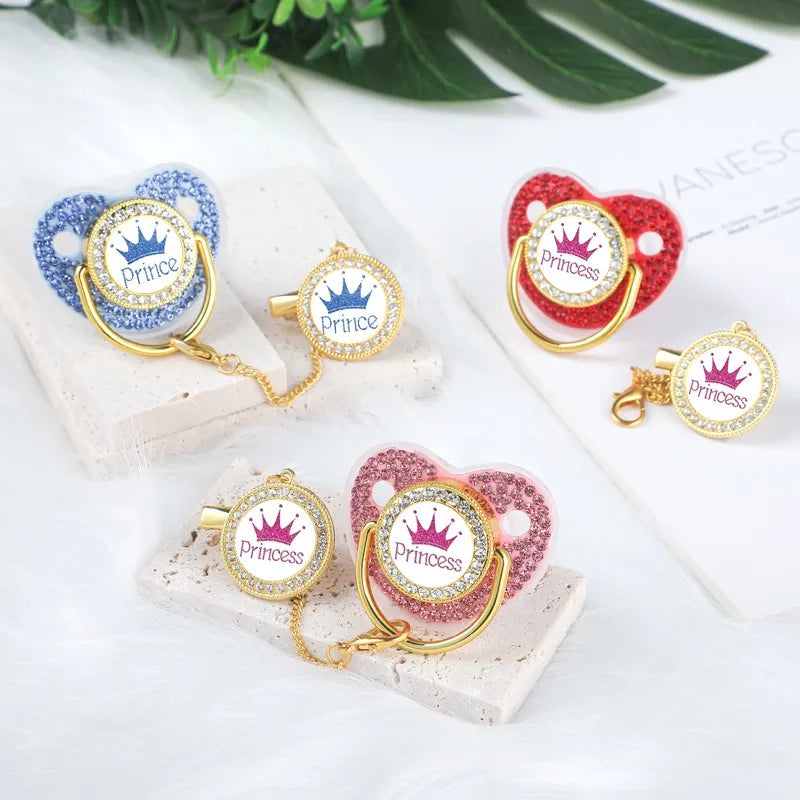Crown Rose Baby Pacifier Clip Cadena Chupete Attache Sucette Diy Charm For  Baby Teething Soother Chew Toy chupete personalizado - AliExpress