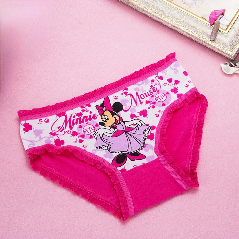 3pcs/set Disney Mickey Girls Kids Underwear Cartoon Cute Cat Pattern Underpants Cotton Soft Child Boxer Briefs Baby Panties Gift